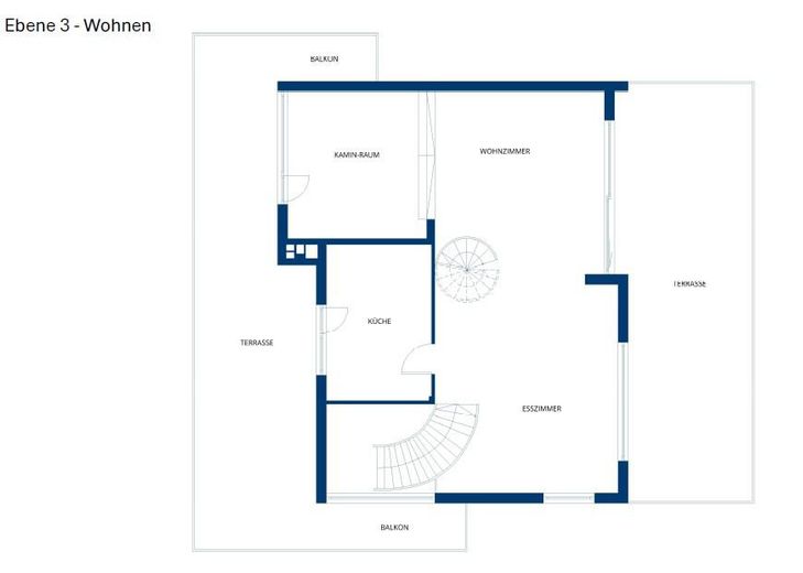 Exclusives Einfamilienhaus mit Einliegerwohnung in ruhiger Lage mit traumhafter Aussicht – Grundriss Ebene 3 Wohnz.