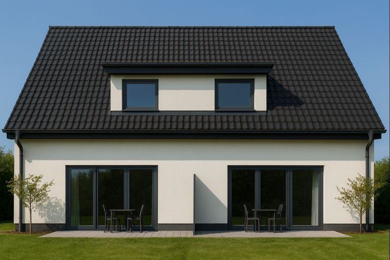 Erstbezug Neubau: Doppelhaushälfte in beliebter Wohnlage Prisdorf – Hausansicht hinten