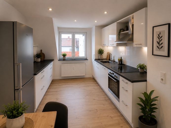 Helle Wohnung mit Teilklimatisierung im Herzen von Lützelsachsen – KI Vorschlag Küche