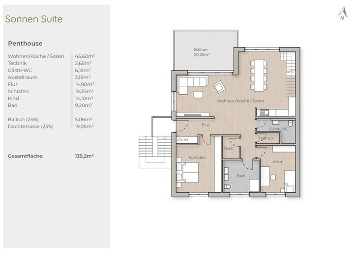 Malschenberg / Penthouse mit großzügiger (Dach)Terrasse und Panoramablick – Foto 5