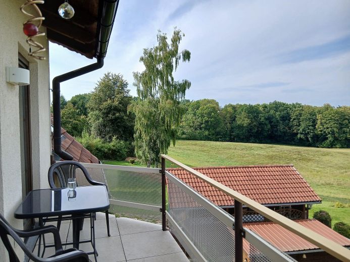 Blick v.Balkon in Garten
