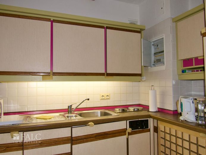 Einfach Mehr: Gepflegte Nichtraucher-2-Zimmer-Wohnung, möbiliert, TG, Aufzug, Süd-Loggia-Balkon. – Kochen, EBK inklusive
