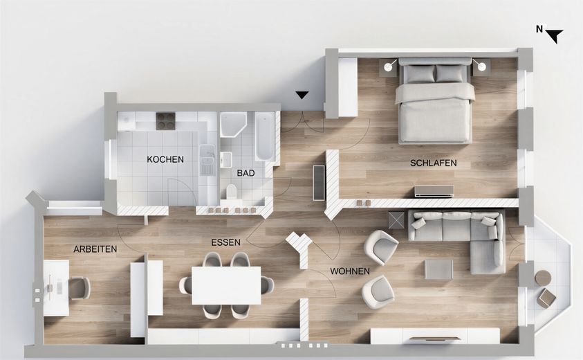 Repräsentatives Altbau-Juwel im beliebten Winterfeldtkiez: Großzügige 4-Zimmer-Wohnung mit Balkon – Grundriss