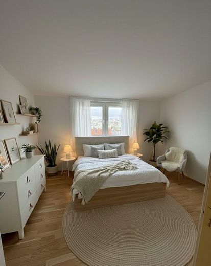 Schlafzimmer mit Einrichtungsb