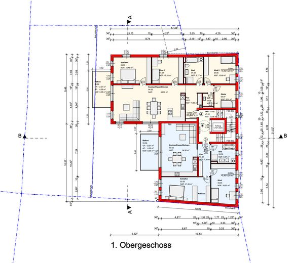 Baugründstück mit Blick auf den Mühlgraben / Saale inkl. Baugenehmigung für Mehrfamilienhaus – 1. OG