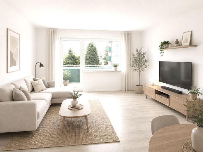 Appartamento di 3,5 locali ristrutturato con balcone e riscaldamento a pavimento – Einrichtungsbeispiel