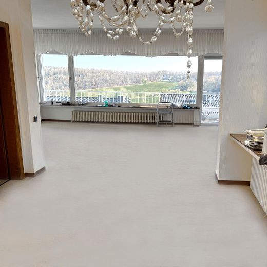 ZWEIFAMILIENHAUS | ZWEI WOHNUNGEN | ZWEI GÄRTEN | HAUS MIT PANORAMA-BLICK – Ess- & Wohnzimmer Oben