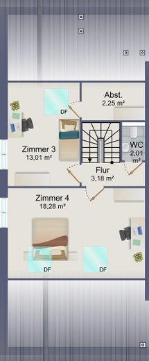 Platz für die ganze Familie – 6,5-Zi.-Maisonette in Ergenzingen mit Balkon & VVS in 5 Gehmin. – Grundriss 2.DG