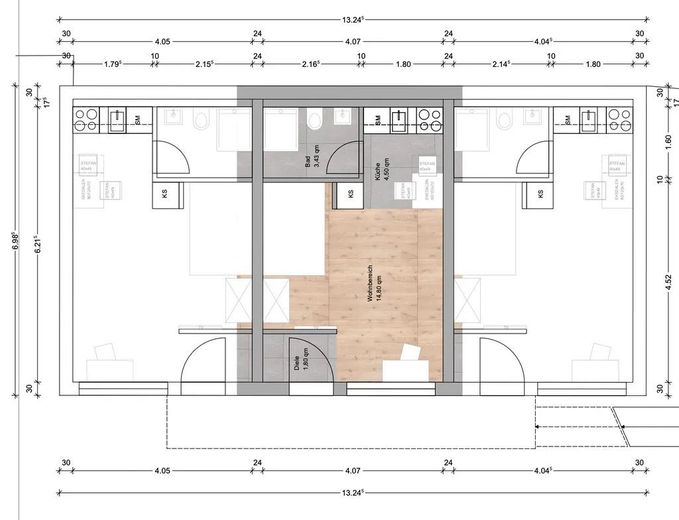 Monolocale attraente – da subito / Obere Baustraße 14, Nürnberg WE15 / Zi.1 – Grundriss