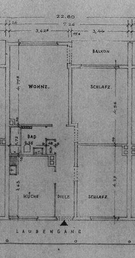 Modernisierte Drei-Zimmer Wohnung in Moers-Repelen, 2. OG – Grundriss