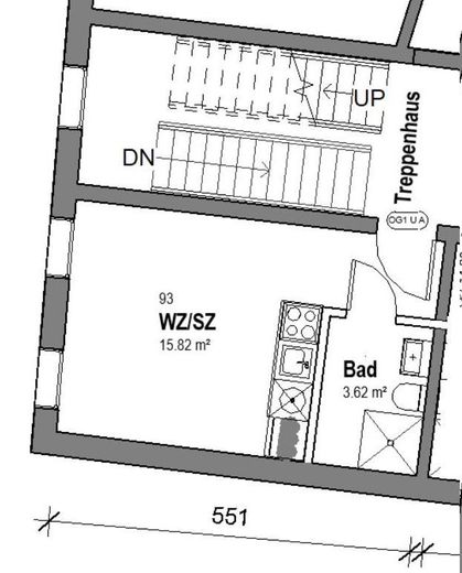 Moderne 1 Zimmer Wohnung in Rüdesheim am Rhein mit Einbauküche – Grundriss
