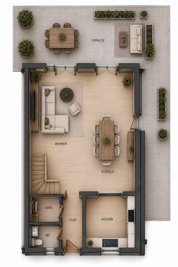 Casa bifamiliare, classe energetica A+, pompa di calore, ottime condizioni, vista aperta a ovest – EG Vorschlag