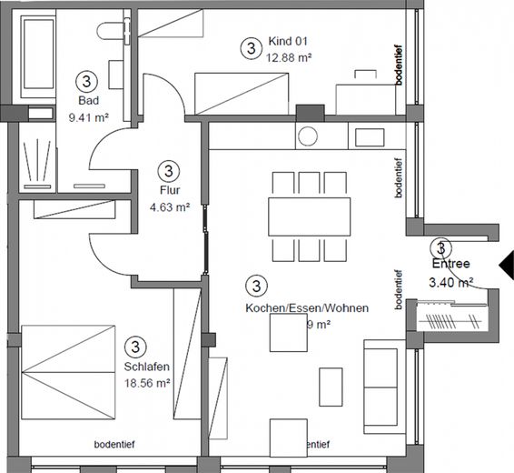 Grundriss - Whg 3