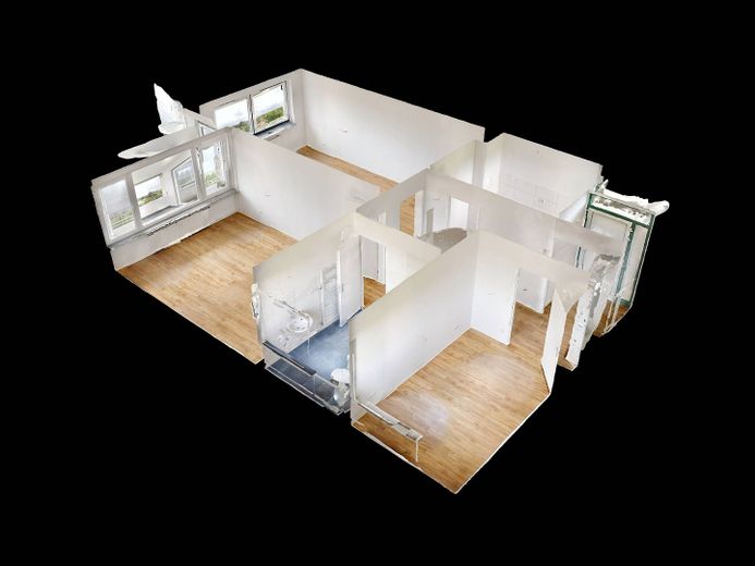 Appartement moderne de 3 pièces avec BALCON et beaucoup de lumière naturelle – 3D-Ansicht Grundriss