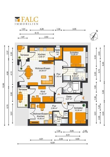 Neuwertiger Bungalow mit Einliegerwohnung &amp; hoher Energieeffizienz – Grundriss Einliegerwohnung
