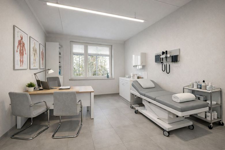 Gesundheit neu gedacht: Ihre Praxis in bester Gesellschaft im Zentrum von Volmerdingsen – Behandlungszimmer - Visualisierung
