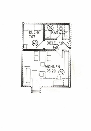 Frisch sanierte, möblierte, geräumige 1-Zimmer Wohnung in Neumarkt i.d.OPf. – Grundriss