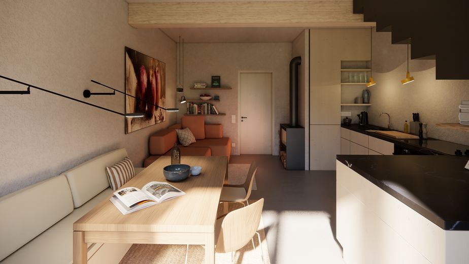Vakantiewoningen in het historische koetshuis – Visualisierung Wohnung B