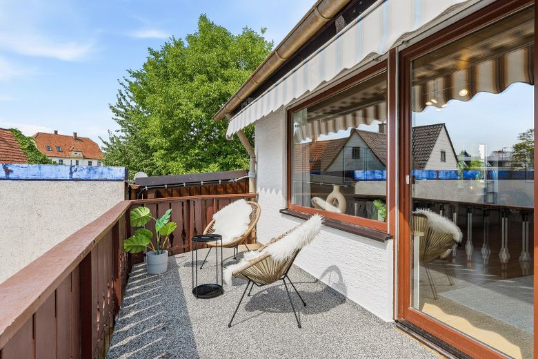 Mieszkać centralnie, wprowadzić się od razu – dom w zabudowie bliźniaczej w Senden – Terrasse 