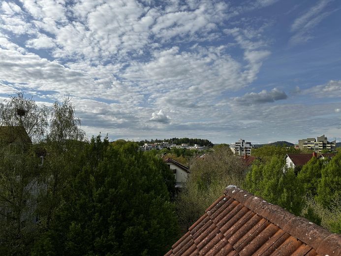 Maisonette-Dachgeschoss-Wohnung in Denzlingen – Blick aus Büro