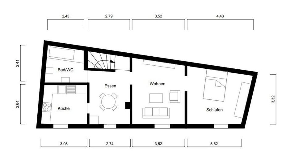 Zweifamilienhaus zur Miete in Pflugfelden – frisch saniert, ab sofort – Grundriss OG
