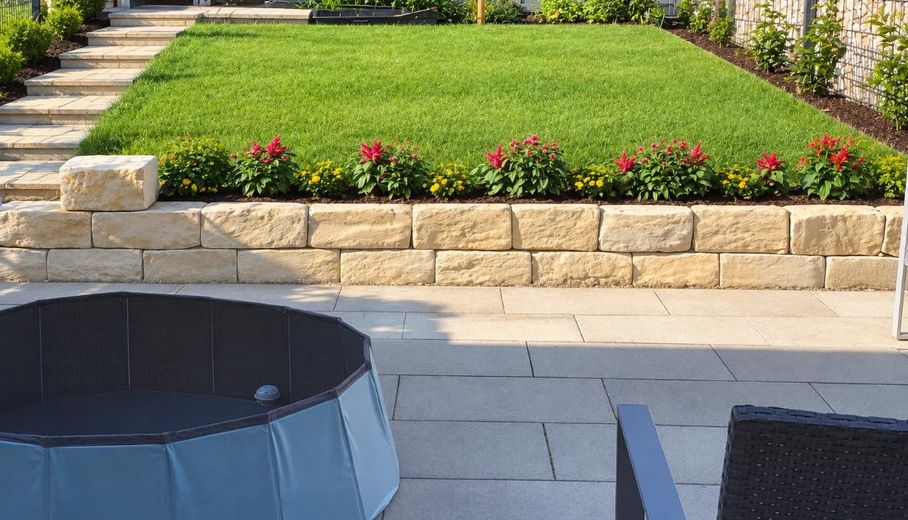 Środkowy dom szeregowy z widokiem na dolinę Neckar – *BEZ PROWIZJI* – Terrasse mit Garten
