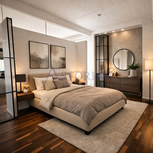 Bezugsfreies Loft in Neukölln - teilbar in 2 oder 3 Zimmer, Wohn- oder Gewerbenutzung – SCHLAFZIMMER - mit KI eingerichtet