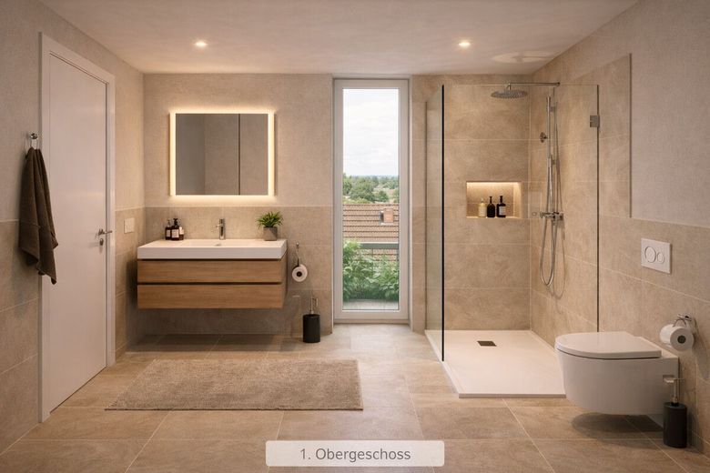 RSERVIERT: Effizient investieren! KfW40 Neubau-Wohnung im ersten Obergeschoss! – Mustervisualisierung