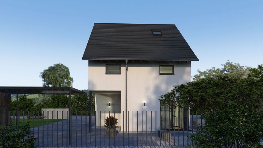 DOM O DOJRZAŁEJ ARCHITEKTONICZNIE I FUNKCJONALNEJ KONSTRUKCJI – Ansicht Garten
