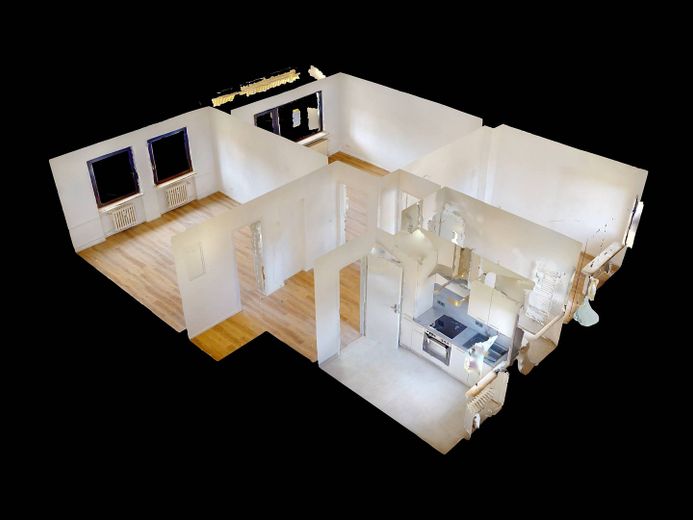 Ici, tout est parfait. | Appartement moderne à louer avec balcon et salle de bains neuve – 3D-Ansicht Grundriss