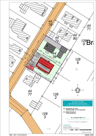 4 schlüsselfertige Eigentumswohnungen /62,88 m² Neubau / QNG/ Fotovoltaik – Lageplan