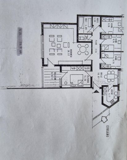 Luminoso y amplio piso de 5 habitaciones con balcón, cocina equipada y garaje en Ammerbuch-Altingen – Grundriss