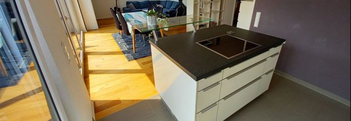 Küche und Wohn-Essbereich