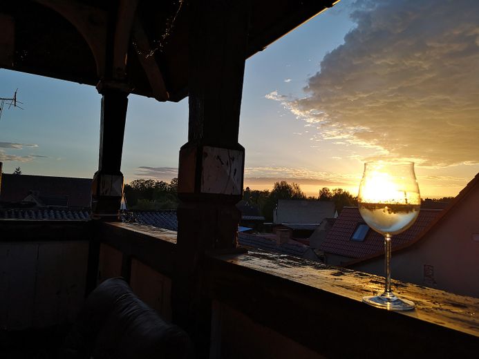 Sonnenuntergang vom Balkon aus