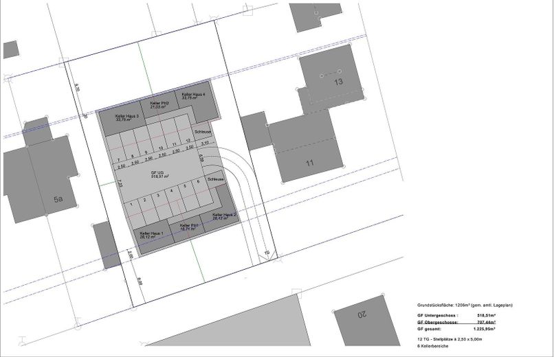 Großes Baugrundstück in sehr guter Lage in Germering-Harthaus (bei München / provisionsfrei) – Bebauungsbeispiel mit TG