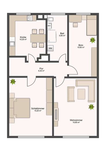 Attractively renovated + partially furnished + 3-room apartment, quietly located with fitted kitchen, cellar & bathroom with daylight – Foto 6