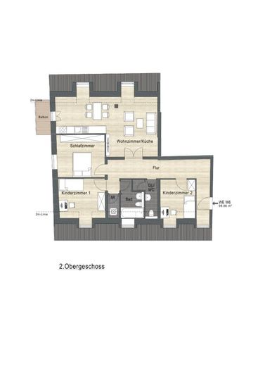 Erstbezug - Modernes Wohnen im historischen Ambiente – W6_1.jpg 4-Raum mit Balkon