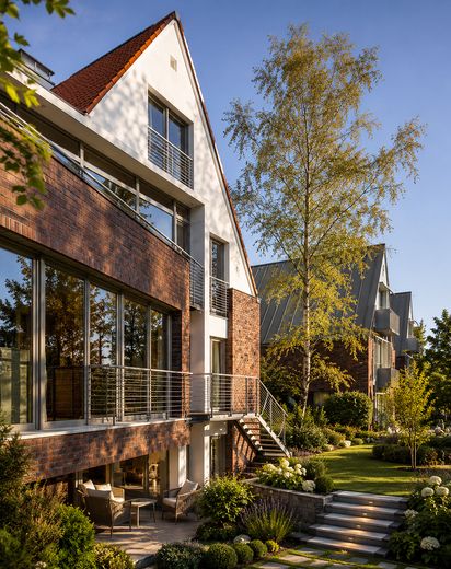 Casa dentro de una casa en Kleinmachnow – residencia ajardinada de 275 m² – Gartenfassade