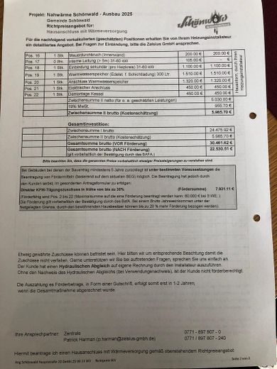 Angebot Mod. Hzg. Nahwärme 