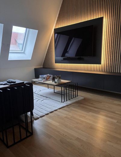Dachterrasse, 2 Bäder & Aufzug – moderne 3-Zimmer-Wohnung provisionsfrei – Wohnbereich