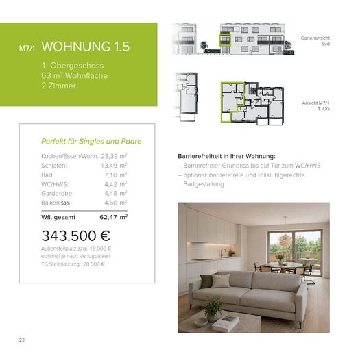 Neubau WHG 1.5 - M7/1 - 1. Obergeschoss - 63m² – Foto 1