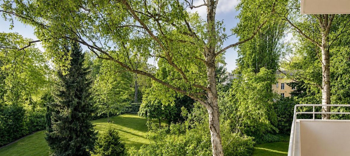 Balkonblick ins Grüne