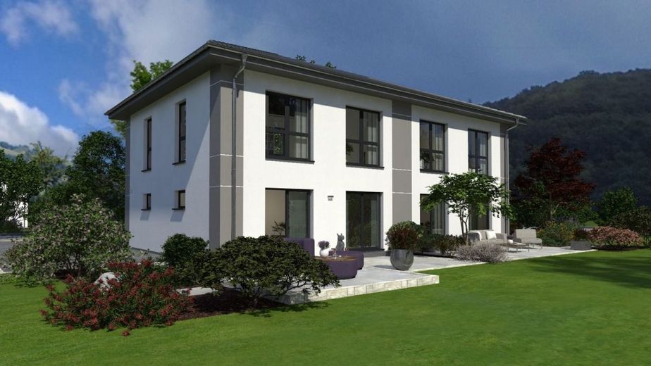DOPPELHAUS MIT BESONDERER AUSSTRAHLUNG – Ansicht Garten