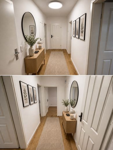 Frisch renovierte 3-Zimmer-Wohnung mit Südbalkon, Garage & Top-Potenzial – Flur möbliert