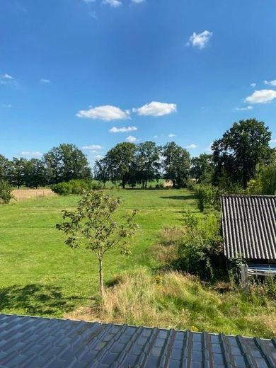 4‑Seiten‑Hof 8200 m², Teilfinanzierung mögl. Berlin-nah, für Pferde, Mehrgeneration, Gewerbe; Café – Blick auf das Grundstück
