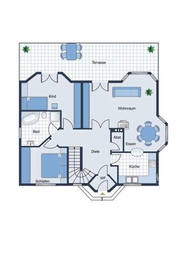 Exklusives Einfamilienhaus in naturnaher Idylle – Grundriss Erdgeschoss