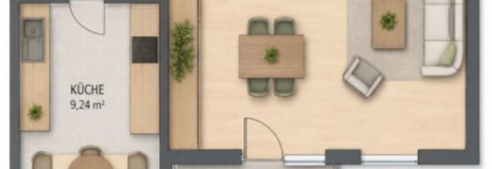 Inflationsschutz: Helle 2,5-Zi.-EG-Wohnung mit Balkon, steigerbar von 3,0 auf 3,5% Rendite