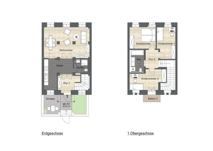 Erstbezug - Modernes Wohnen im historischen Ambiente – P2_1.jpg 4-Zimmer Maisonette mit Terrasse und Balkon