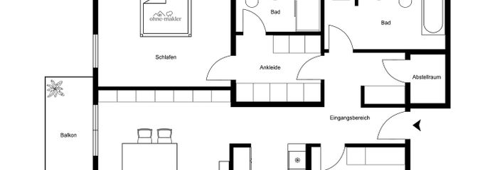 Grundriss  3 1/2 Zimmer 