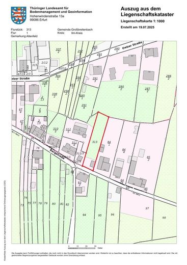 *** Baugrundstück mit Garage in Altenfeld nähe Großbreitenbach *** – Liegenschaftskataster